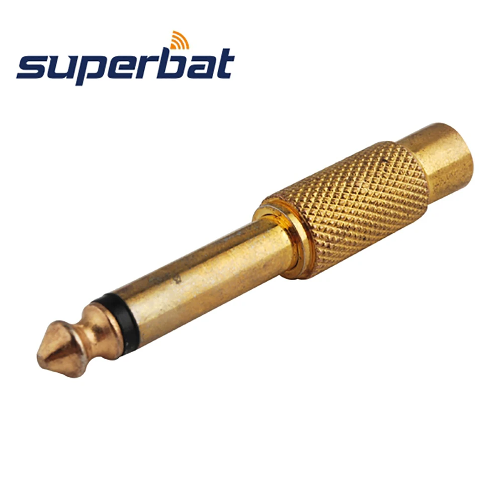 Superbat RCA Phono Jack к 6 3 мм штекерному адаптеру конвертер штекер позолоченный прямой