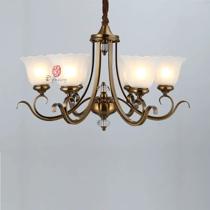 Люстра в американском и европейском стиле Dynasty медные стаканы из античной латуни