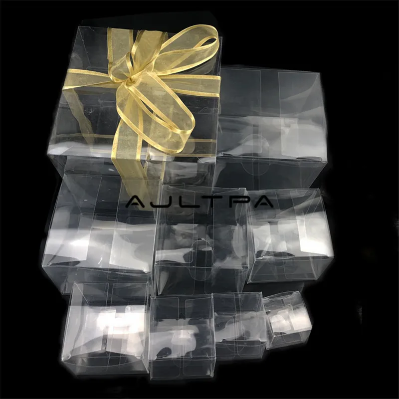 

500pcs/lot Clear PVC Box Packaging boxes Wedding Christmas Gift Box Small Transparent Plastic Gift Boxes Square Retail boxes