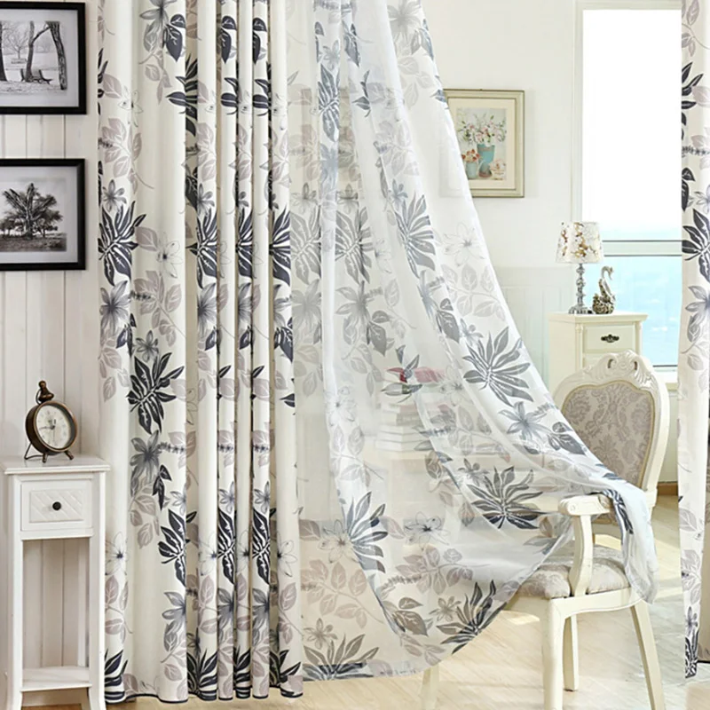 LifeTree искусственные шторы из хлопка и льна с принтом для гостиной спальни оконные