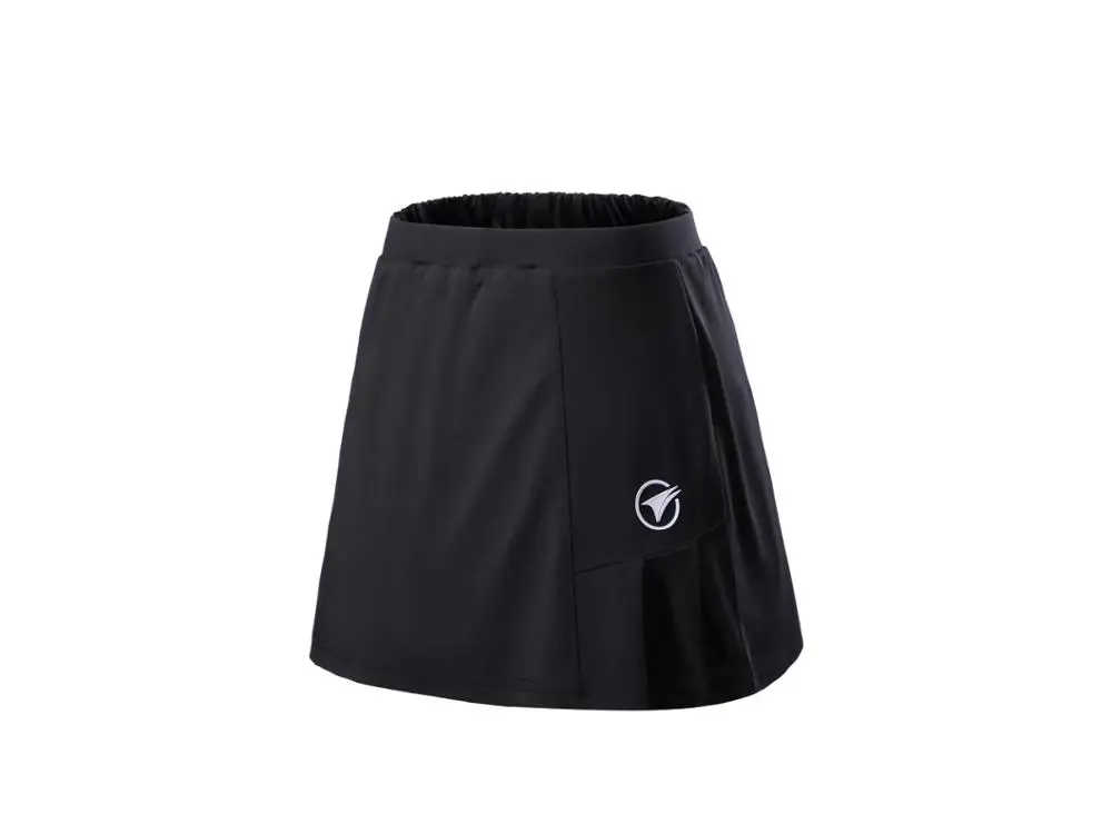 AK007 black Женская летняя спортивная юбка с шортами, юбки для бадминтона, настольного тенниса, дышащие юбки для йоги, гольфа, бега - Цвет: AK007 black