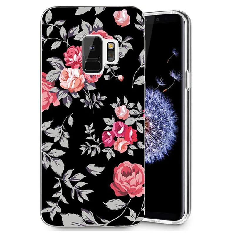 For Samsung Galaxy S9 S9Plus S8 Plus S7 edge Note 8 J320 J500 J530F J720 A3 A5 2017 TPU Soft Flora Face Painted Case E081 |