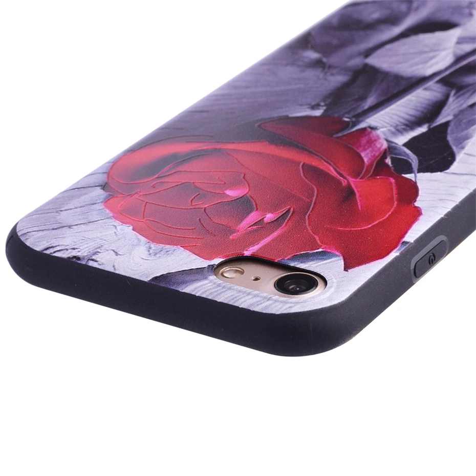 Dagudon Роскошный чехол для iPhone 6 s кремния Мягкие TPU модное розовое печатных задняя