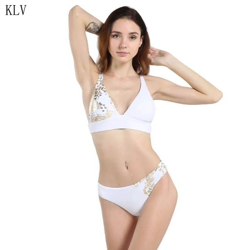 Женский сексуальный комплект бикини из двух частей необычный Блестящий