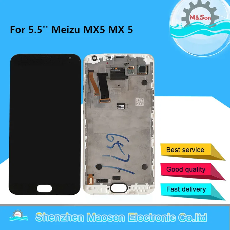 M& Sen для 5,5 ''Meizu MX5 MX 5 ЖК-экран с рамкой+ сенсорная панель дигитайзер для Meizu MX5 рамка дисплея в сборе