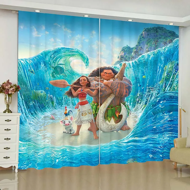 Moana анимационные шторы для окна Marvel Moana, Бэтмен, жалюзи, готовые занавески, Затемненные занавески, занавески для гостиной, жалюзи - Цвет: 4