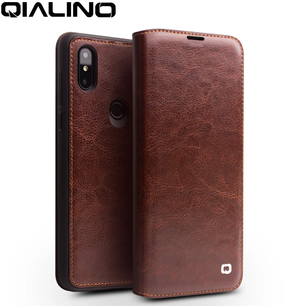 

QIALINO Genuine Leather Ultra Slim Flip Cover for Xiaomi Mix 3 Fashion Handmade Phone Case with Card Slot for Mix 3 6.39 inches