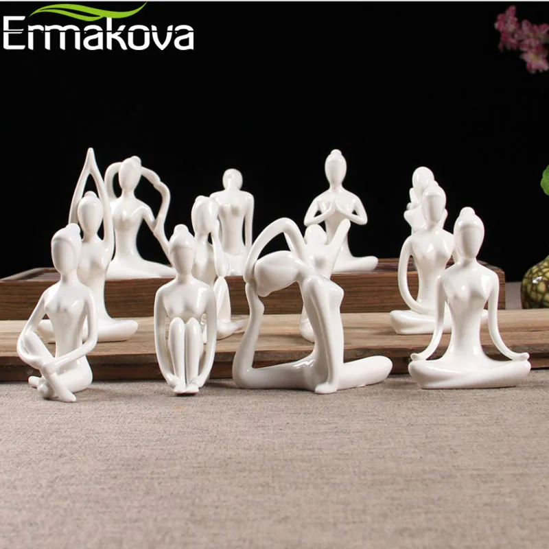 Ермакова фарфоровая керамическая Йога поза фигурка статуя медитация Студия