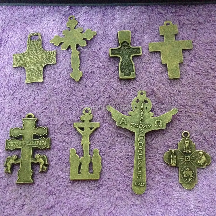 8 шт. различные стили католические религиозные подарки Античная бронза с