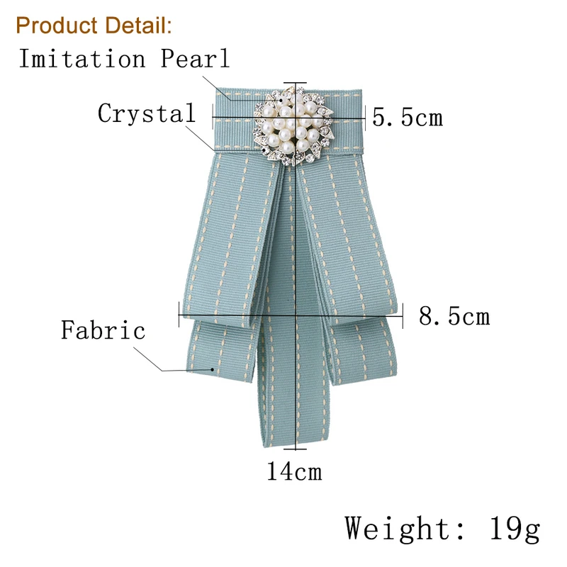 Junlead Charm Simulated Pearl Buckle Bowknot Statement Tie Broch Jewelry Cloth Corsage Bow Brooch pins for Women dresses Shirts | Украшения