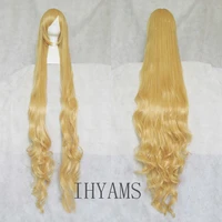 ihyams 150cm golden long curly victorique de blois synthetic hair cosplay costume wigs heat resistance fiber
