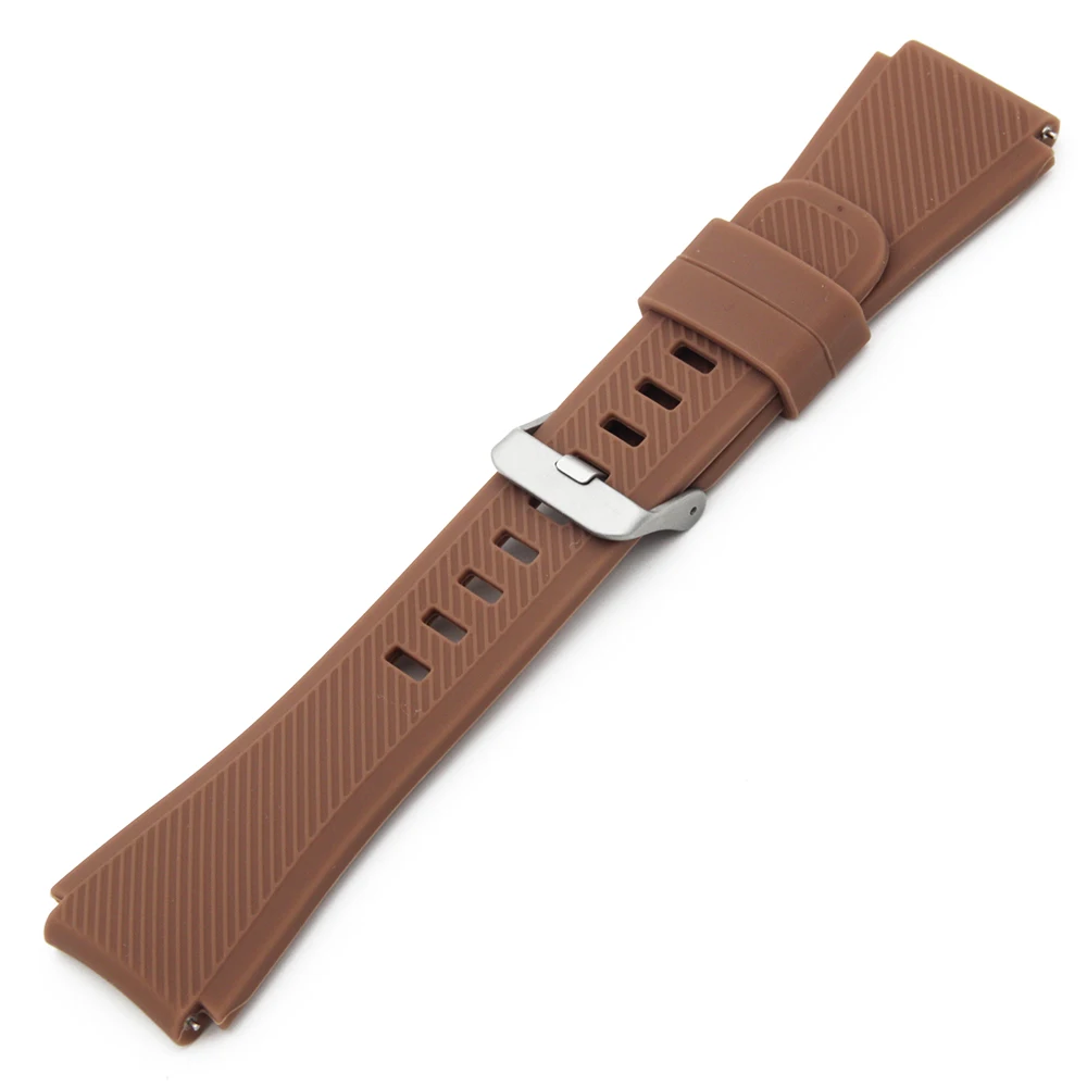 Silicone Rubber Watch Band 22mm Universal Watchband Stainless Steel Clasp Strap Quick Release Wrist Loop Belt Bracelet Black