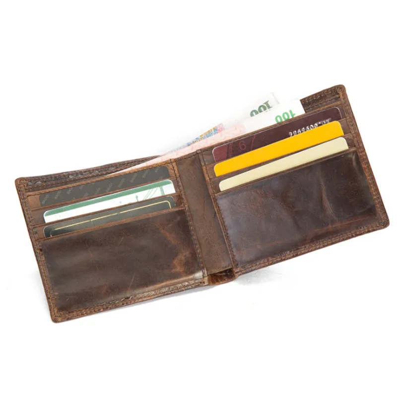 Бренд Для мужчин Пояса из натуральной кожи кошелек Винтаж Короткие Двойные