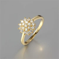 flower ring fashion simple finger rings wedding jewelry charm engagement ring gold plate women party birthday lover gift
