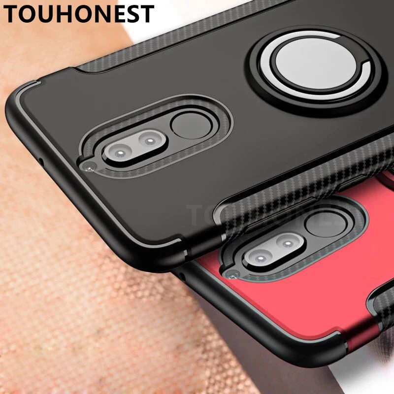 Чехол для Huawei Mate 20 lite 10 металлический кольцевой держатель противоударный чехол