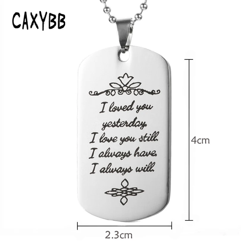 Модное ожерелье Caxybb из нержавеющей стали в стиле милитари |