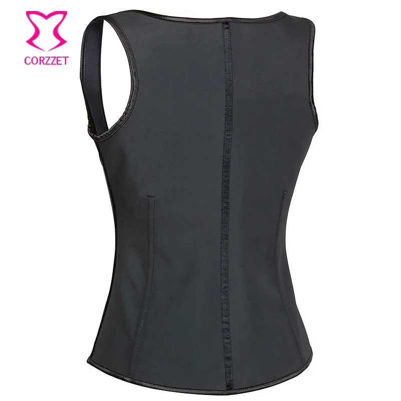 Корццет черный латекс талии корсет плюс размер стальной кости для подтяжки