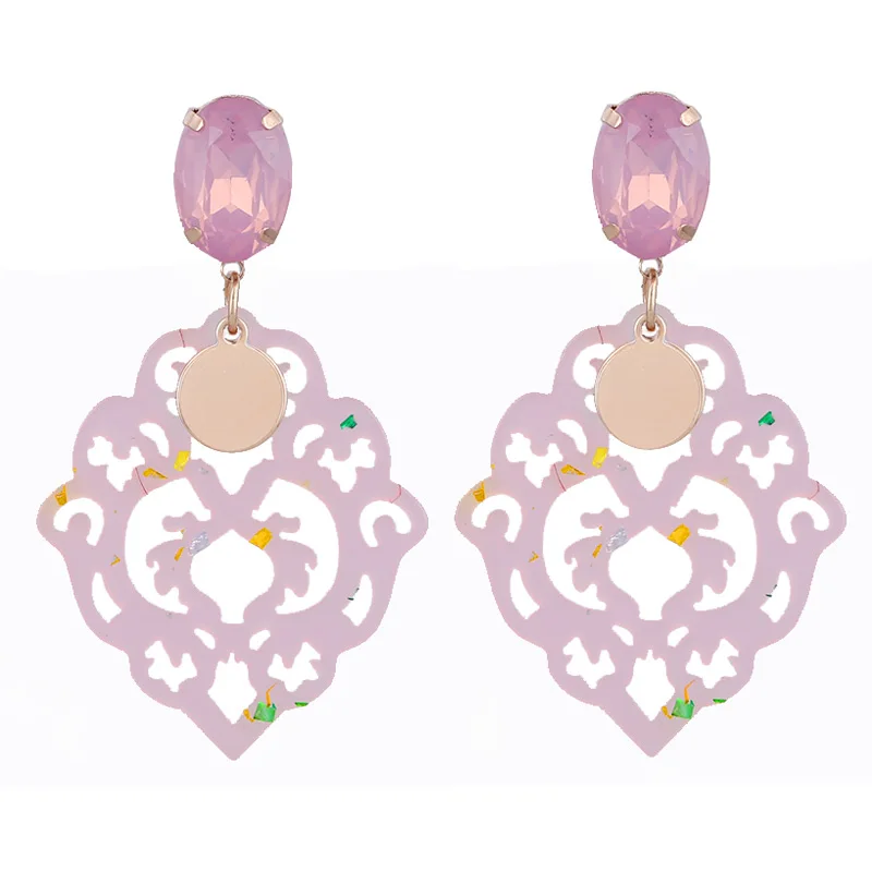 Lt Pink Sehuoran Brinco Brincos оригинальные трендовые серьги-капли с геометрическим орнаментом из смолы для женщин Элегантный дизайн ювелирные изделия - Окраска металла: Lt Pink