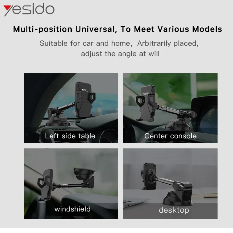

Yesido C40 Telescopic Car Phone Holder Windshield Sucker Car Mount Holder Mobile Phone Stand For iPhone Samsung Phone Car Holder