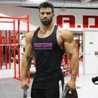 Летняя мужская майка для бега, компрессионная хлопковая спортивная майка, рубашка без рукавов, мужская майка для спортзала, топ для тяжелой атлетики, йоги, фитнеса, футболка