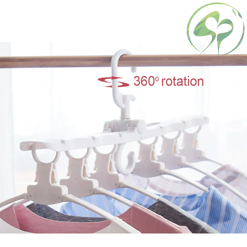 

Plastic Folding Drying Racks Multi-function Hanger Storage Artifact Folding Multi-layer Magic Hangers