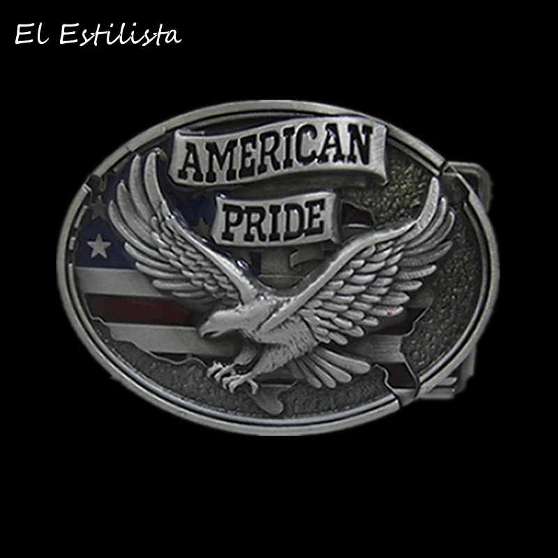Классический американский Pride Eagle металлический ремень с пряжкой серебряная