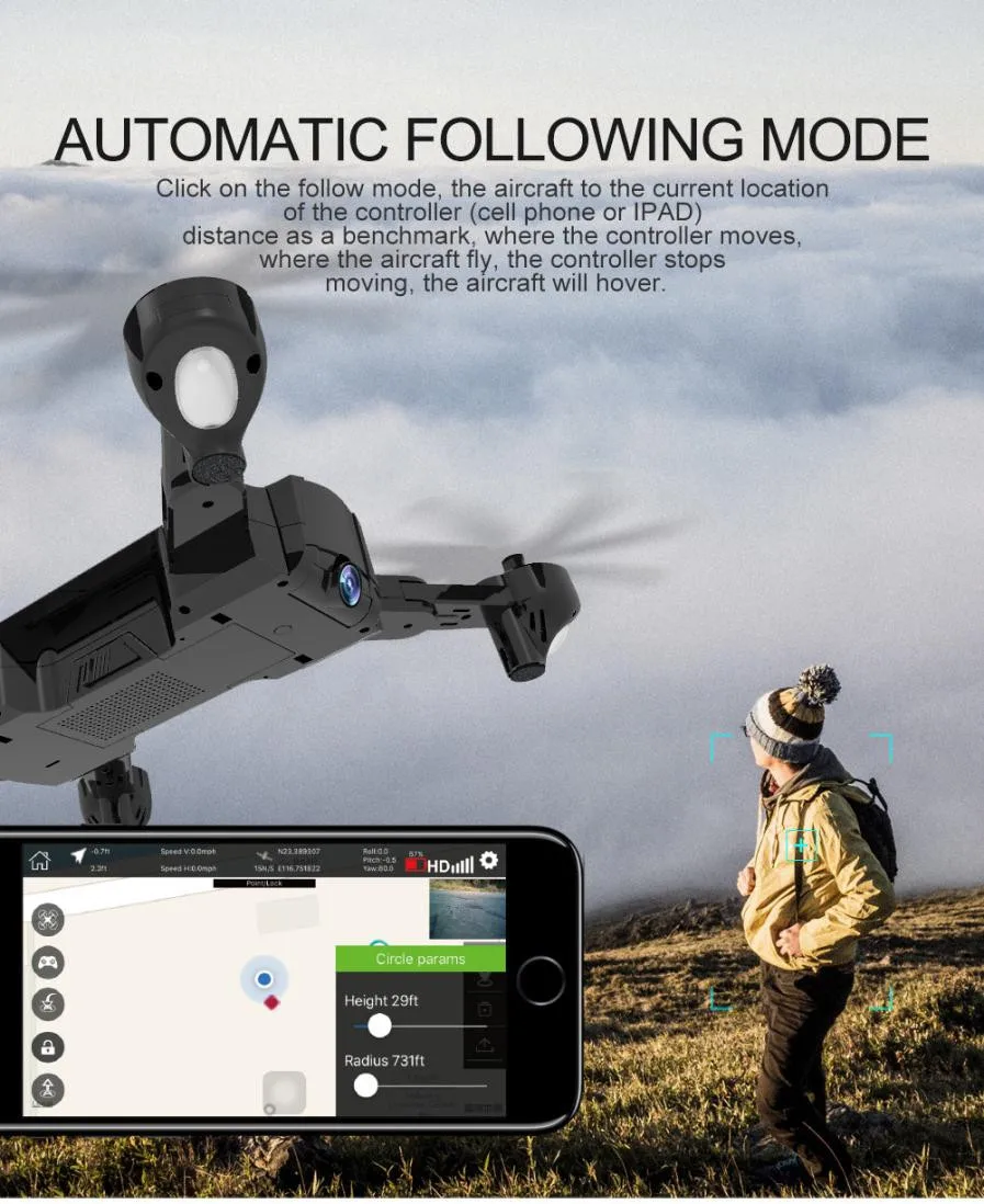 SG900 RC складной Квадрокоптер 2 4 ГГц 720 P/1080 P Full HD камера WIFI FPV GPS с фиксированной