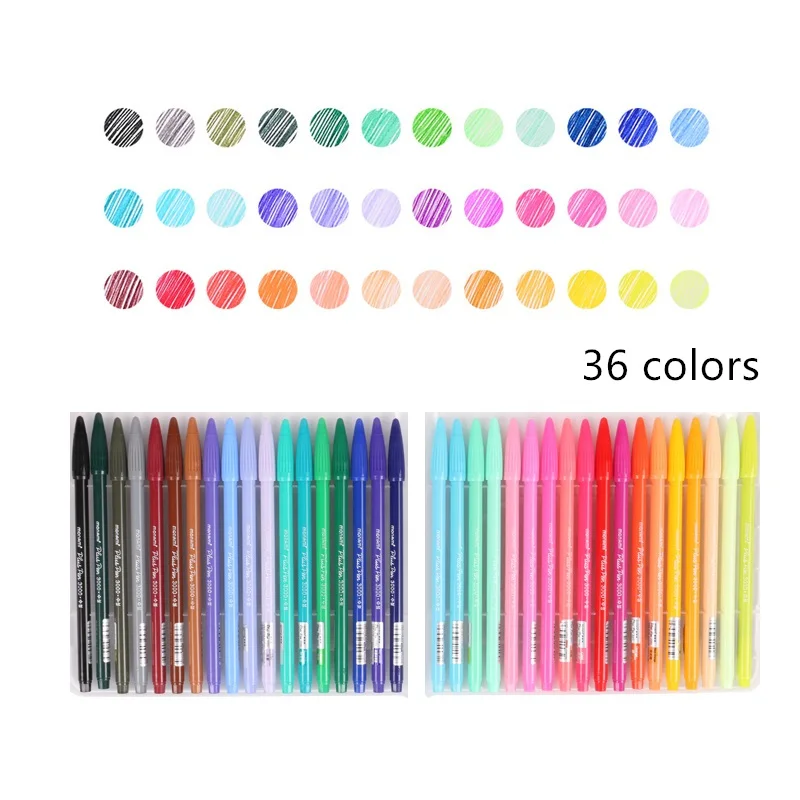 36 color set 12/24/36 цвета воды набор гелевых ручек 0,3 ММ Радуга вкладыш ручка для письма рисунок эскиз канцелярских товаров подарки для школы и офиса письменные принадлежности F261 - Цвет: 36 color set