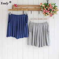 modal candy color shorts skirts 2021 women summer anti emptied high waist casual adies shorts pleated culottes