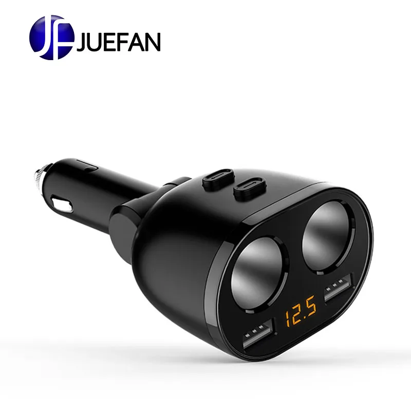 Автомобильное зарядное устройство одна минута два прикуривателя двойная USB