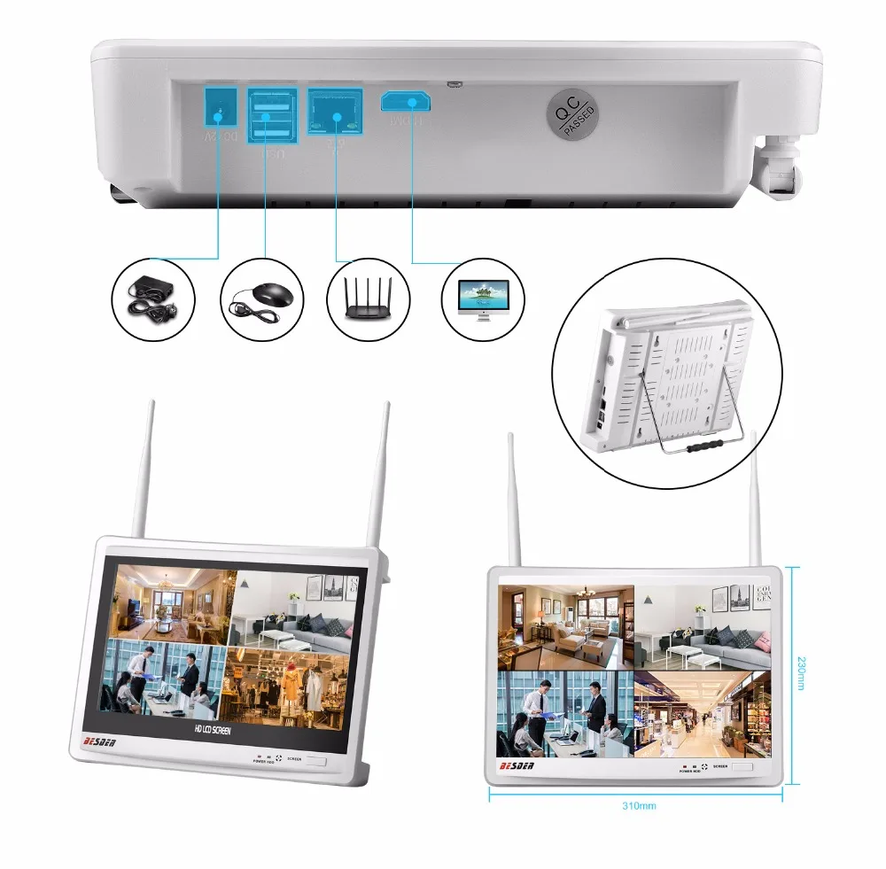Besder 1080 P/960 P/720 P Wifi NVR CCTV система все в одном 4CH беспроводной комплект