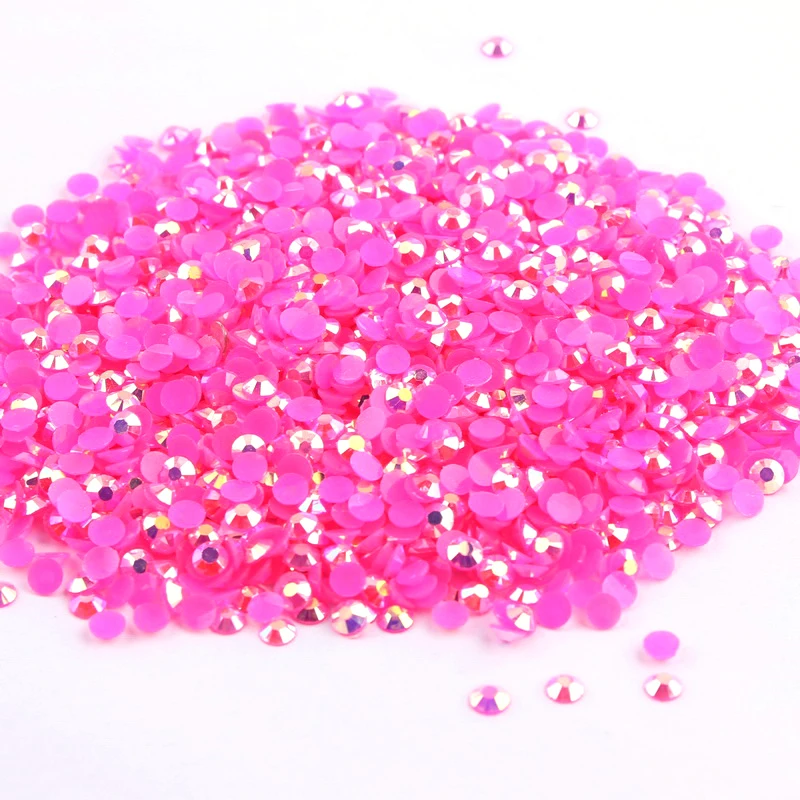 

Rose Red AB 2mm,3mm,4mm Nail Art Resin Jelly Rhinestone Round Flatback For DIY Nail Art Accessories