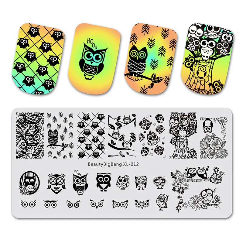 12 BeautyBigBang Stamping Plates Striped Geometric Patterns Nail Art Tools DIY Nails Image Stainless Steel Stamping Plate XL-016 - Цвет: 12