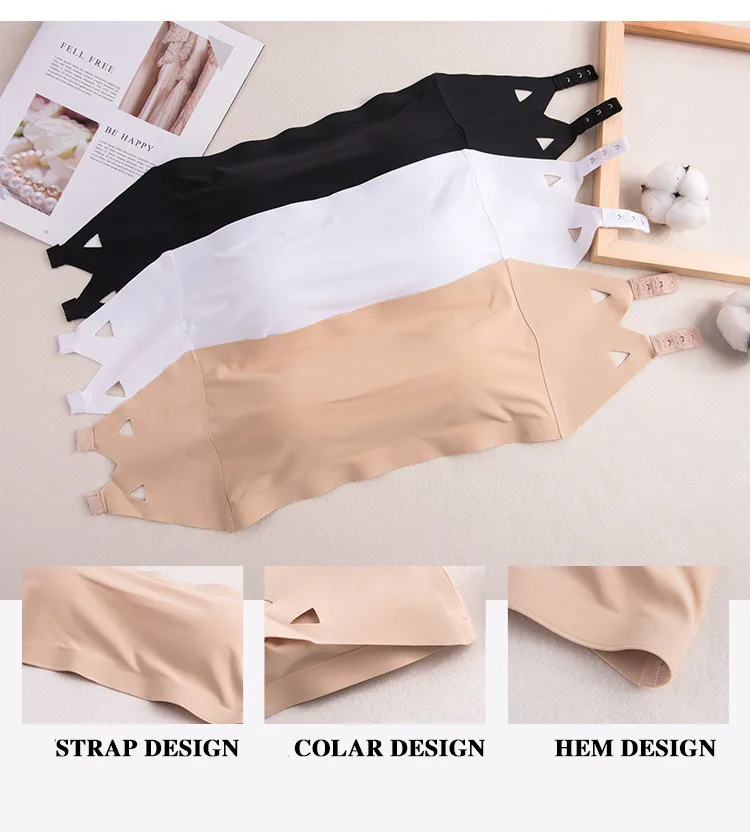 Ice silk, бесшовный, красивый, обернутый сзади, на груди, сексуальный бюстгальтер для женщин, пуш-ап, бюстгальтеры, без бретелек, soutien gorge femme, нижнее белье для женщин