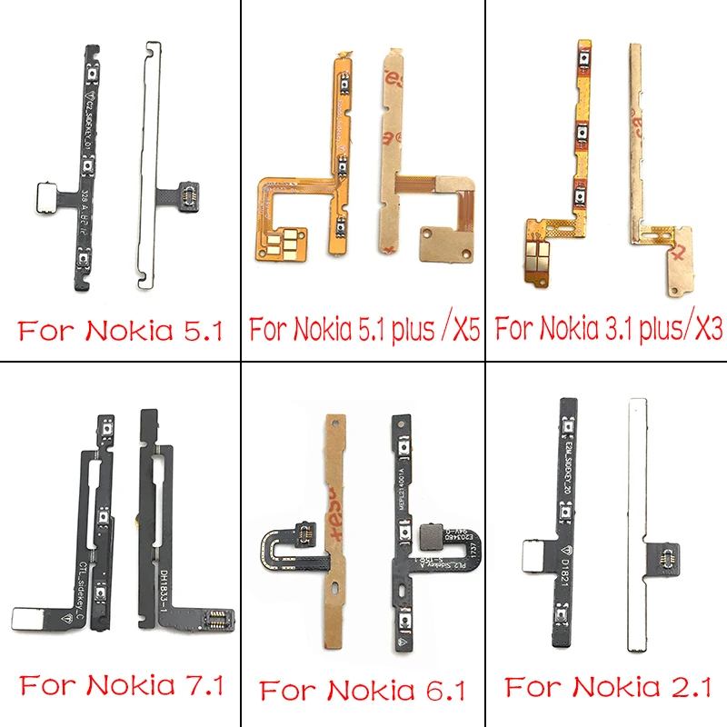 2 шт./партия для Nokia для детей возрастом 2, 3, 5, 6, 7, 8, 2,1 3,1 5,1 6,1 7,1 плюс включение/выключение питания, громкость Кнопка гибкий кабель, сменные детали