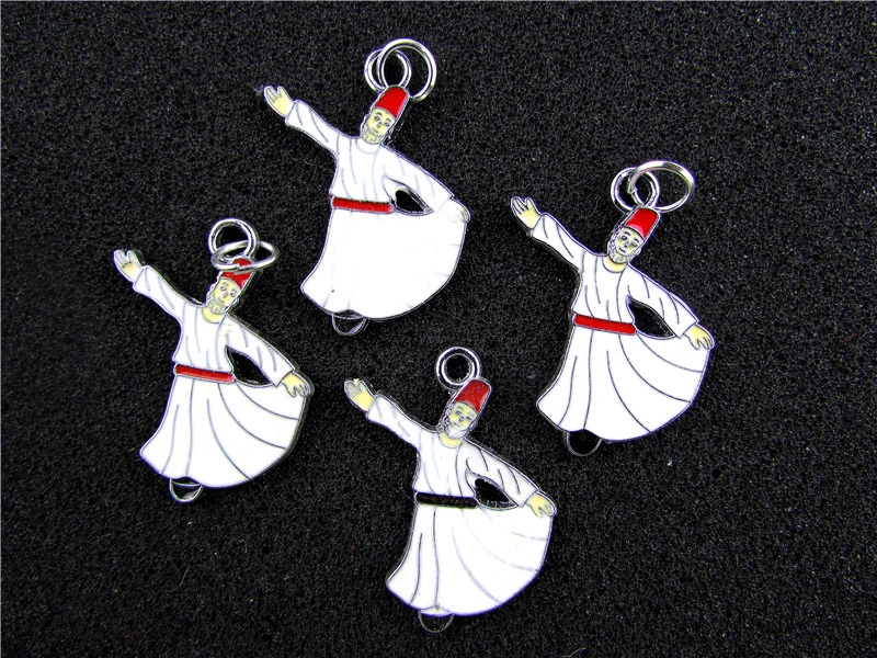 

AE732 Mix Color 20Pcs Alloy Metal Enamel Turkish dance Charms Pendant 33x26mm