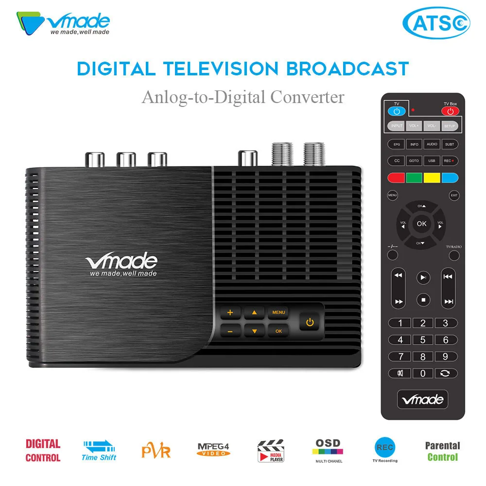 Лидер продаж, США, цифровое ATSC конвертер, телевизионная приставка DVB, бесплатный QAM кабельный тюнер, аналоговый приемник, ТВ-бокс 1080P HD ТВ-приставка, верхние коробки