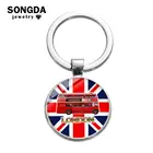 Двухэтажный брелок с автобусом SONGDA London, брелок в стиле старомодной хиппи, экскурсионный автобус, автомобильный брелок, английские сувениры, брелок, подарки