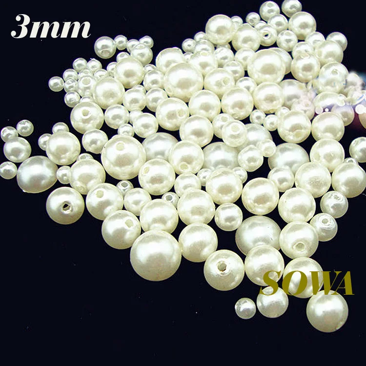 Бесплатная доставка оптовая продажа 5000 шт./лот 3 мм круглые бусины из АБС пластика
