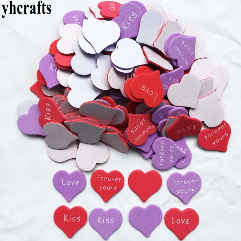 30PCS love hearts 1 пакет/УП. Блестящий Санта Снеговик Олень пенопластовые наклейки рождественские поделки элементы деятельности Детская комната украшения декоративные рождественские diy игрушки - Цвет: 30PCS love hearts