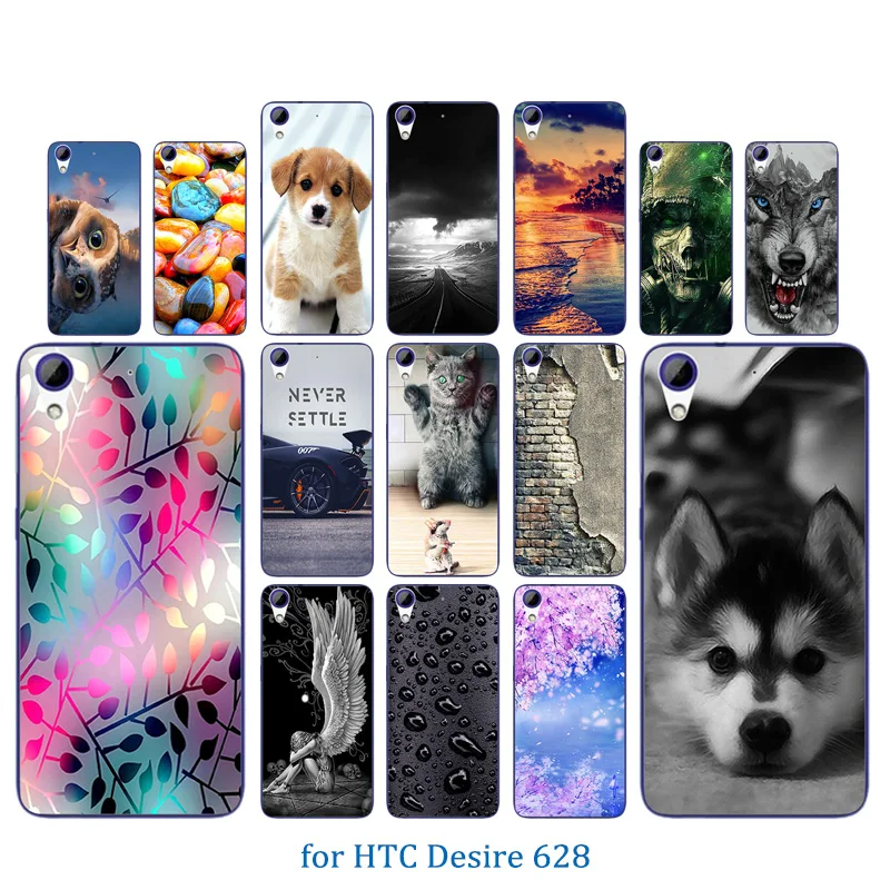 Phone Case For HTC Desire 628/628 Dual Sim Color Pattern Soft Silicone Transparent Back Cover 628 Coque |