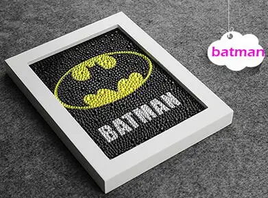 5D DIY Алмазная картина Бэтмен мультфильм 3 размера блестящие стразы бриллианты Вышивка крестиком Картина 15x20 см для детей Подарки - Цвет: Batman with frame