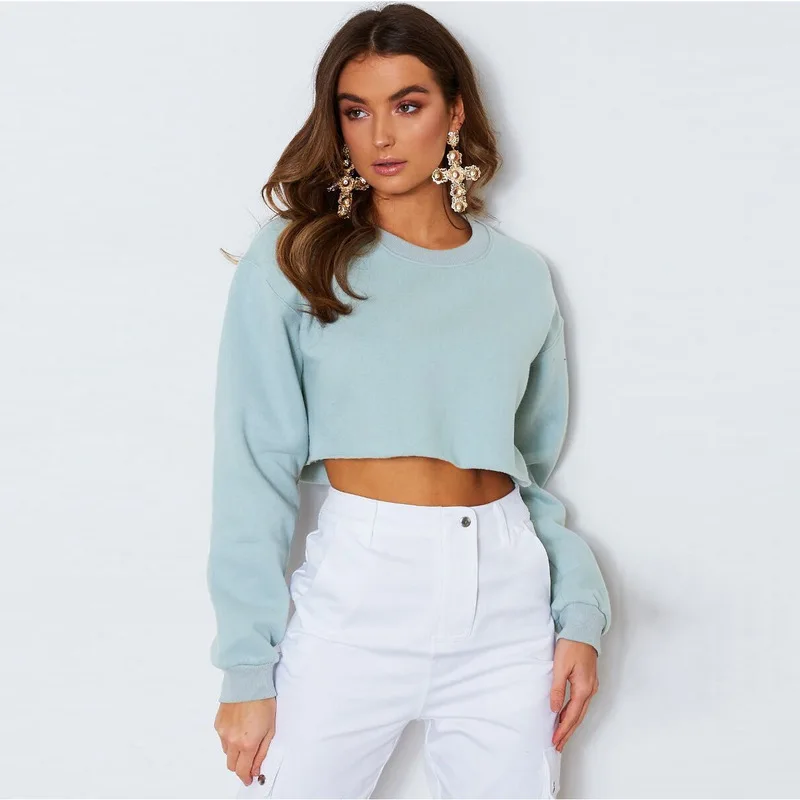 Осень 2018 популярный стиль короткая стильная бархатная модная Толстовка с