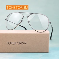 toketorism vintage classic pilot metal frame clear lenses glasses for men and women 6203