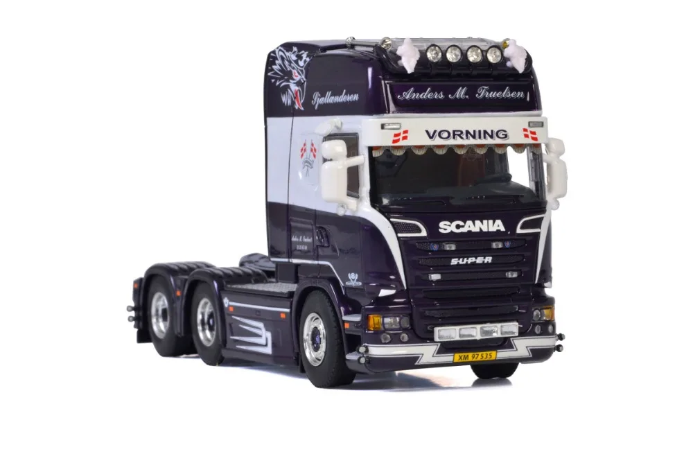 Изысканная модель из сплава в подарок WSI масштабе 1:50 SCANIA Anders 6x2 GN транспортный