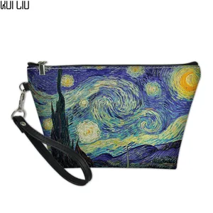 Индивидуальная косметичка, органайзеры для макияжа, Несессер для туалетных принадлежностей, дорожный косметический чехол, Женский чехол для туалетных принадлежностей, чехол, Винсент Ван Гог, звездная ночь