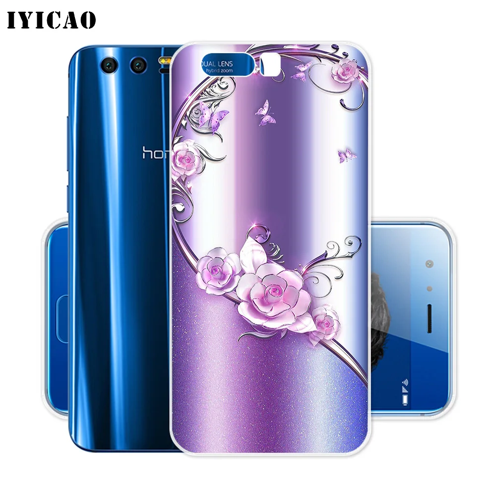 IYICAO Мягкий силиконовый чехол со стразами и цветочным принтом для Huawei Y9 Y7 Y6 Prime 2018