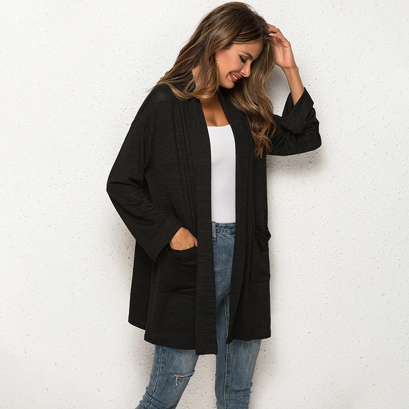 

Spring Autumn Long Cardigan Women Sweater Fashion Knitted Sweater Women Outerwear Windbreaker Pull Femme
