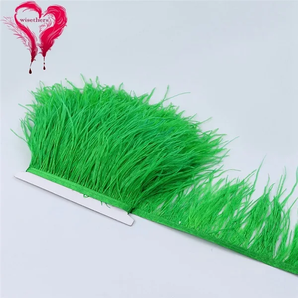 Grass Green 50 цветов 1 метр Ширина 10-15 см Прекрасный пуховый пушистый окрашенные красочные страусиные перья атласная ленточная отделка бахромы украшения одежды - Цвет: Grass Green