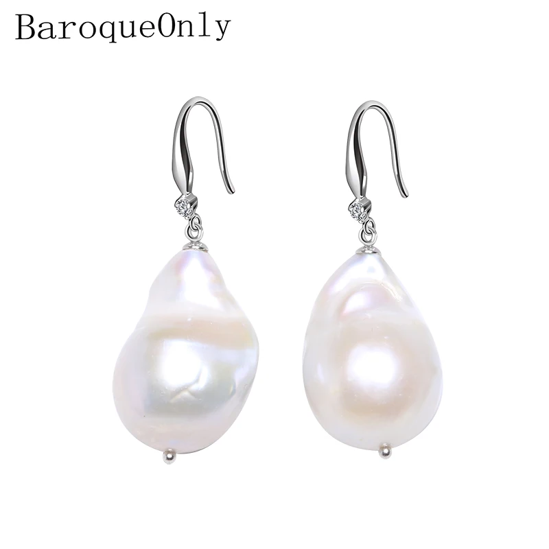 Женские серебряные серьги в форме подвески с искусственным